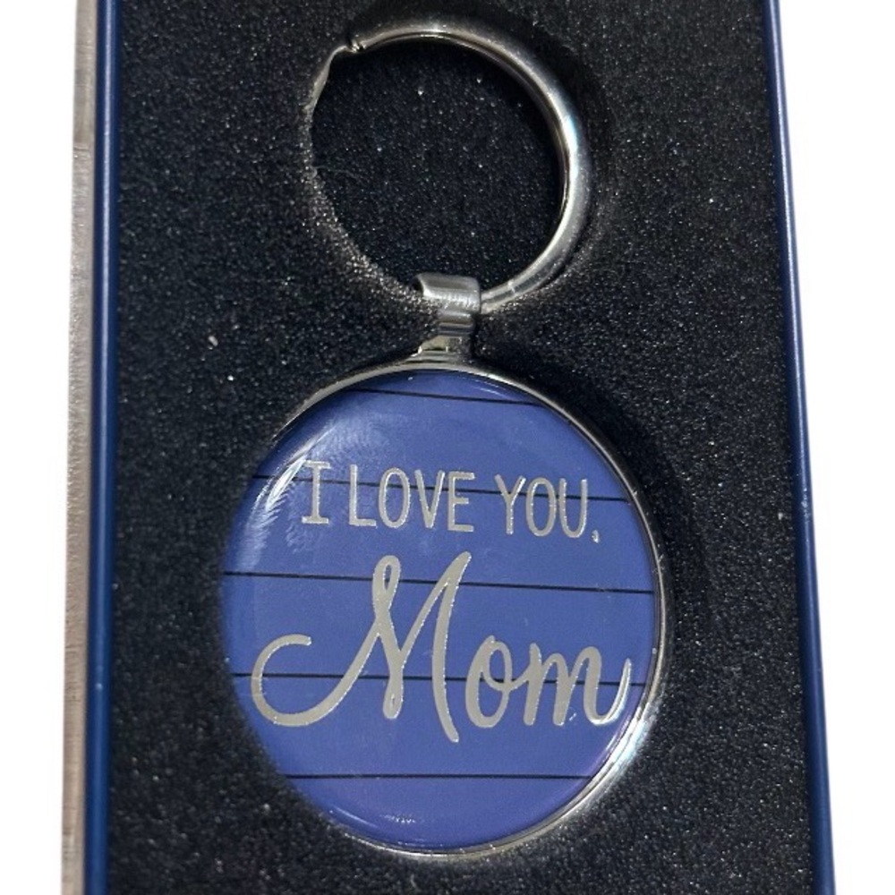 Blue "I Love You, Mom" Keychain - Thoughtful Mother's Day Gift